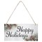 Great Papers! Holiday Wood Signs with Twine Rope, Merry Christmas, Happy Holidays, Let it Snow, 4" x 12", 3 Pack
